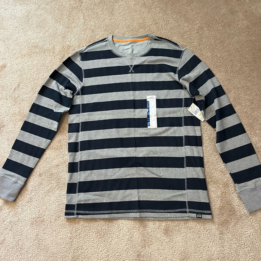 Eddie Bauer Striped Thermal Shirt. Large. New.
